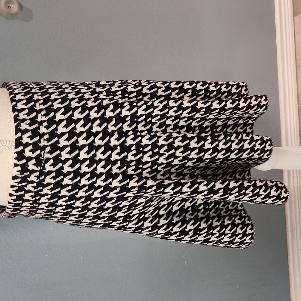 Vintage Y2K Candies Houndstooth Print Sweater Skater Circle Midi Length Skirt - Picture 5 of 8